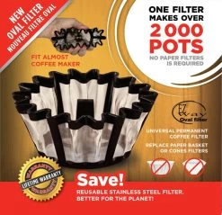 Ezway Reusable Flexible Oval Permanent Coffee Filter -Café Essentials Shop image 1021 2