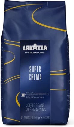 Lavazza SUPER CREMA Medium Blend Coffee Beans 1 Kg / 2.2 Lbs (1000 Gr)