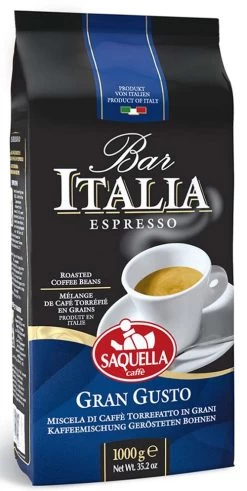 Saquella Caffe GRAN GUSTO Intense Blend Coffee Beans 1 Kg / 2.2 Lbs (1000g)