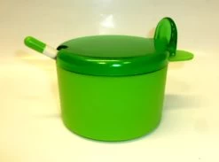 Juypal 400ml Plastic Sugar Bowl With Spoon Green