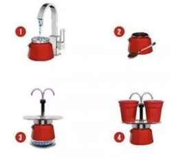 Bialetti 2 Cups Mini Express RED Stovetop Espresso Maker Set -Café Essentials Shop phpg7zcVZ 4