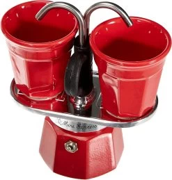Bialetti 2 Cups Mini Express RED Stovetop Espresso Maker Set -Café Essentials Shop phpg7zcVZ 5