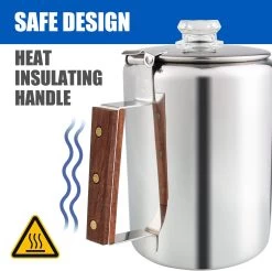 Deluxe Stainless Steel 9 Cup Percolator Coffee Pot -Café Essentials Shop phpsiNTOU 4