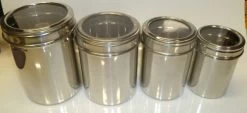 Deluxe Stainless Steel 4 Pcs Coffee Storage Jar Set -Café Essentials Shop phpskUlfi 2