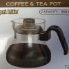 Pyrex 2 Cups Coffee / Tea Glass Pot Black